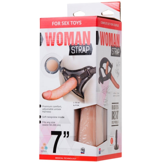 Страпон с 2 насадками Woman Strap 7&quot;